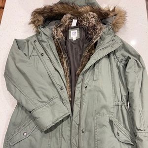 Gap, Girls, Size XXL, Military Green, Detachable Lining, Parka Jacket
